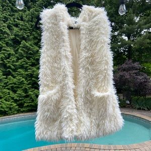 White Faux Fur Vest